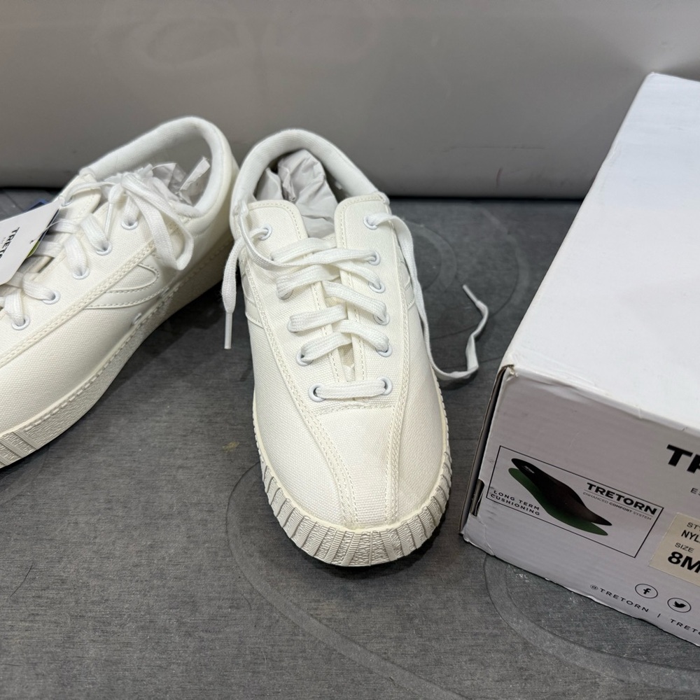 Tretorn Off-White Canvas Sneakers